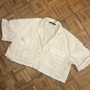 Zara Cropped Button Down
